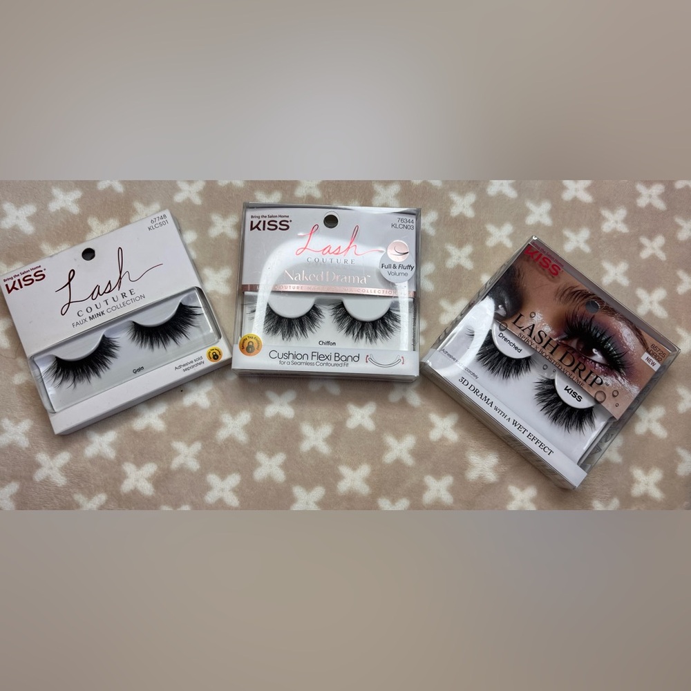 Kiss Lash bundle- Couture Naked Drama Chiffon- Faux Mink Gala and lash drip